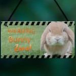 Funny Bunny Zone Rabbit Lover Gift Ideas Door Hutch Rabbit Sign