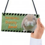 Funny Bunny Zone Rabbit Lover Gift Ideas Door Hutch Rabbit Sign