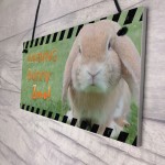 Funny Bunny Zone Rabbit Lover Gift Ideas Door Hutch Rabbit Sign