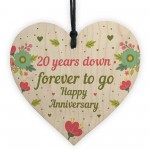 Funny 20th Wedding Anniversary Gift Wooden Heart Husband Wife 