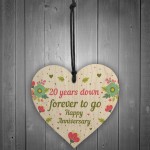 Funny 20th Wedding Anniversary Gift Wooden Heart Husband Wife 