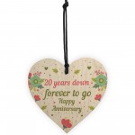 Funny 20th Wedding Anniversary Gift Wooden Heart Husband Wife 