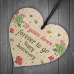 Funny 20th Wedding Anniversary Gift Wooden Heart Husband Wife 