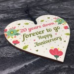 Funny 20th Wedding Anniversary Gift Wooden Heart Husband Wife 