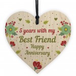 5th Wedding Anniversary Gift For Husband Wife Wooden Heart Gifts