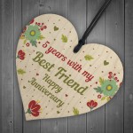 5th Wedding Anniversary Gift For Husband Wife Wooden Heart Gifts