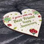 5th Wedding Anniversary Gift For Husband Wife Wooden Heart Gifts