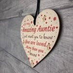 Amazing Auntie Gift Wood Heart Christmas Birthday Gift For Aunt