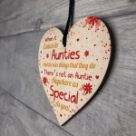 Special Auntie Gift Wood Heart Christmas Birthday Gift For Aunt