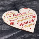 Special Auntie Gift Wood Heart Christmas Birthday Gift For Aunt