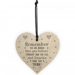 Stronger Inspirational Wooden Heart Friendship Gifts Love Signs