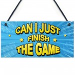 Finish The Game Neon Effect Gaming Sign For Boy Bedroom Man Cave