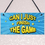 Finish The Game Neon Effect Gaming Sign For Boy Bedroom Man Cave