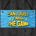 Finish The Game Neon Effect Gaming Sign For Boy Bedroom Man Cave