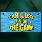 Finish The Game Neon Effect Gaming Sign For Boy Bedroom Man Cave