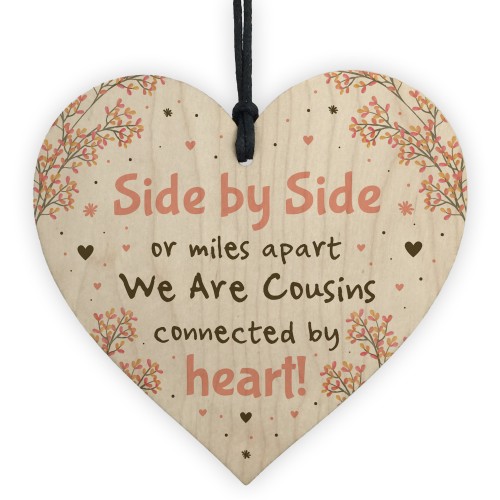 Cousin Birthday Card Gift Cousin Christmas Gift Wooden Heart