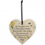 Beautiful Sister Wood Heart Cute Sister Birthday Christmas Gifts