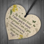 Beautiful Sister Wood Heart Cute Sister Birthday Christmas Gifts