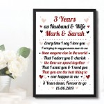 3rd Wedding Anniversary Gift For Husband or Wife Framed Print