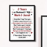 3rd Wedding Anniversary Gift For Husband or Wife Framed Print