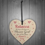 Personalised Thank You Gifts For Flower Girl Plaques Wood Heart 