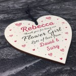 Personalised Thank You Gifts For Flower Girl Plaques Wood Heart 