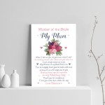 Mother of the Bride Personalised Print Wedding Gift Poem Gift