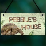 Personalised Pet Turtle Tortoise House Hanging Sign Home Plaque