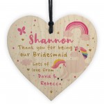 Personalised ThankYou Gift Present Bridesmaid Heart Wedding Gift