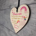 Personalised ThankYou Gift Flower Girl Wood Heart Wedding Gift