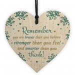 Stronger Inspirational Hanging Heart Plaque Friendship Gifts