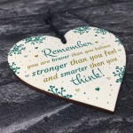 Stronger Inspirational Hanging Heart Plaque Friendship Gifts