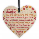 Auntie Birthday Gifts From Niece And Nephew Wood Heart Xmas Gift