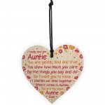 Auntie Birthday Gifts From Niece And Nephew Wood Heart Xmas Gift