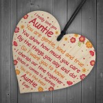 Auntie Birthday Gifts From Niece And Nephew Wood Heart Xmas Gift