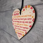 Auntie Birthday Gifts From Niece And Nephew Wood Heart Xmas Gift