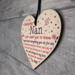 Cute Nan Wood Heart Nan Birthday Christmas Gift From Grandchild