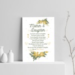 Mother And Daughter Gift Poem Print Gift For Mum Birthday Xmas