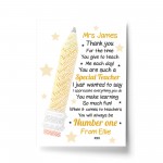 Thank You Teacher Gift Personalised Print Teaching Assistant