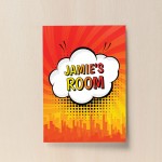 Personalised Superhero Wall Art Picture Boys Bedroom Son Gift