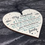 Step Dad Birthday Christmas Gifts From Daughter Son Wood Heart