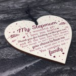 Step Mum Birthday Christmas Gifts From Daughter Son Wood Heart