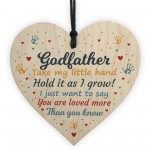 Godfather Gifts Best Friend Wooden Heart Plaque Thank You