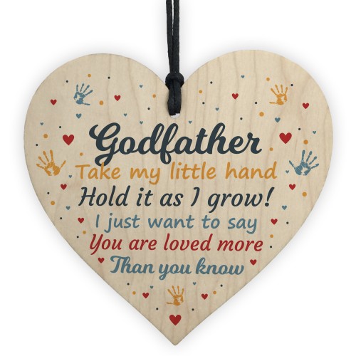 Godfather Gifts Best Friend Wooden Heart Plaque Thank You