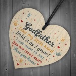 Godfather Gifts Best Friend Wooden Heart Plaque Thank You