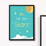 Aim For The Stars Space Wall Art Child Boys Bedroom Print Framed