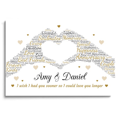 Personalised Word Art Wedding Anniversary Print Gift For Husband