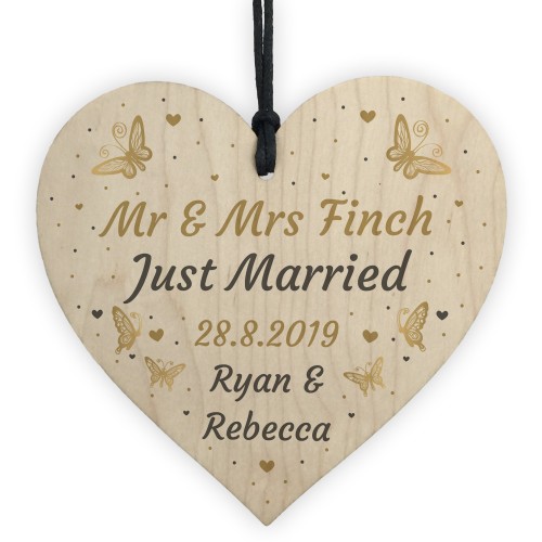 Personalised Just Married Gift For Husband Wife Wedding Gift