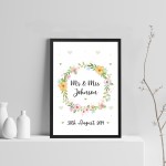 Personalised Wedding Gift Mr and Mrs Framed Anniversary Print