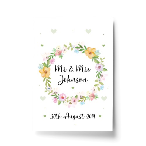 Personalised Wedding Gift Mr and Mrs Print Anniversary Present